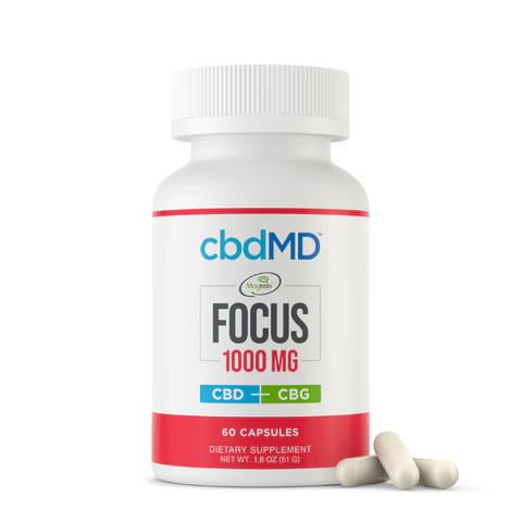 CBDMD FOCUS CBD+CBG CAPSULES | 1000MG | 60CT