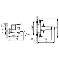 WALL MOUNTED BATH MIXER-STRATOS
