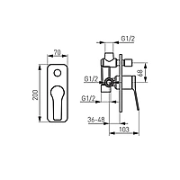 BUILT IN SHOWER MIXER 2 FUCTION-STRATOS
