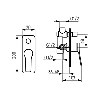 BUILT IN SHOWER MIXER 2 FUNCTION-STRATOS