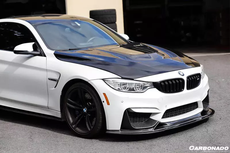 BMW M3 F80 & M4 F82 MP Style Carbon Fiber Front Bumper Caps (2014β2020)