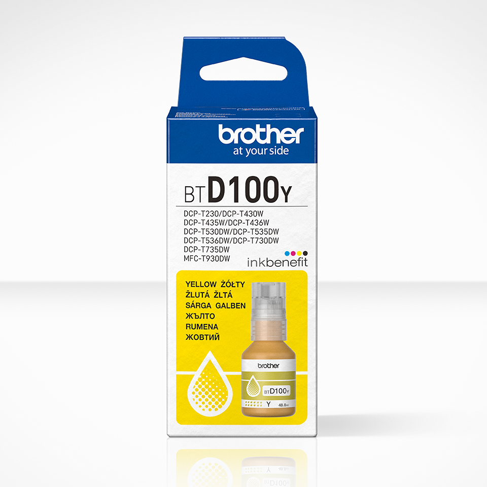 BROTHER BTD100Y INK BOTTLE YELLOW
