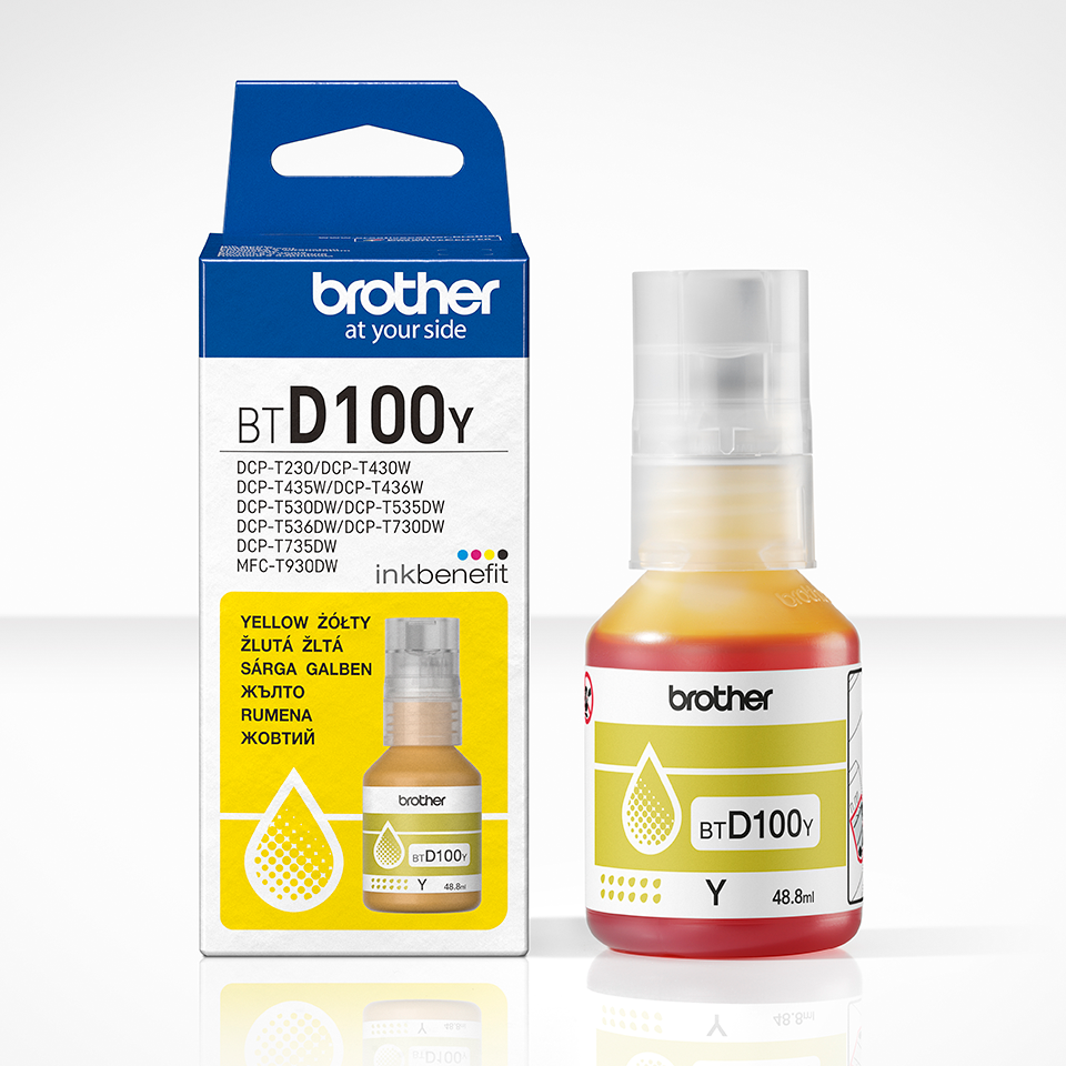 BROTHER BTD100Y INK BOTTLE YELLOW