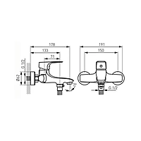 WELL MOUNTED BATH MIXER-TIGA