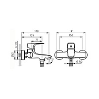 WELL MOUNTED BATH MIXER-TIGA