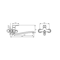 WELL MOUNTED BATHTUB/WASHBASIN MIXER WITH SHOWER CONNECTION-TIGA