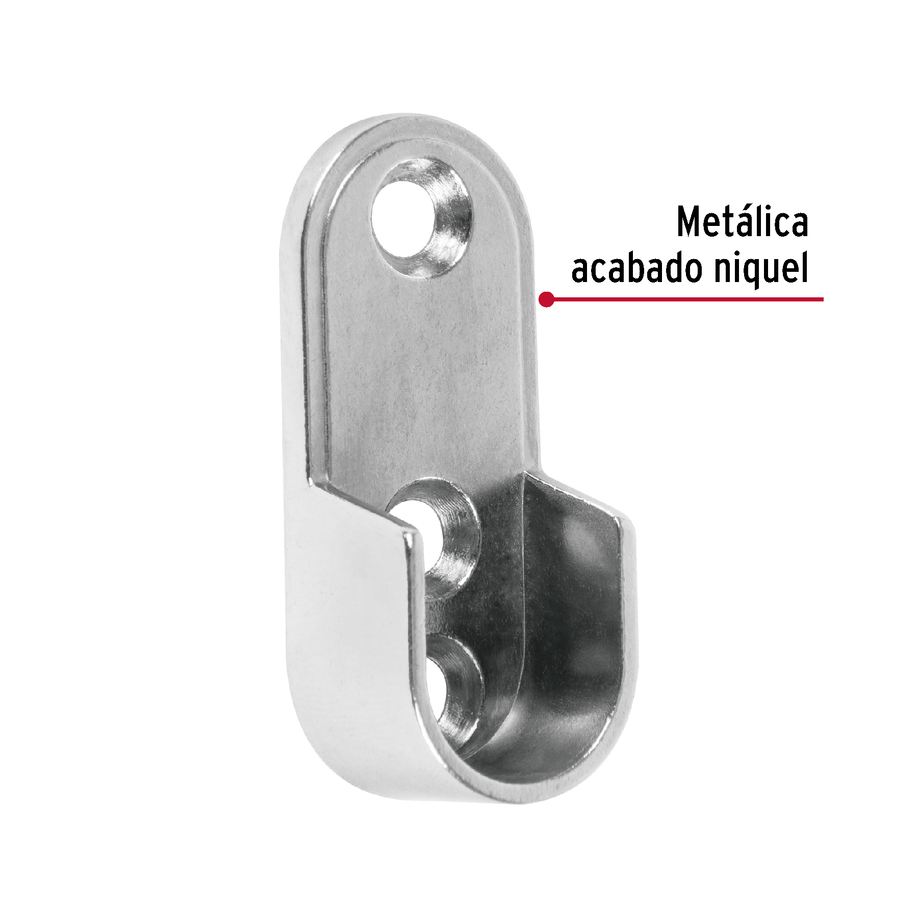 Brida niquelada para tubo ovalado de clóset, HERMEX-BTO-5 / 48978