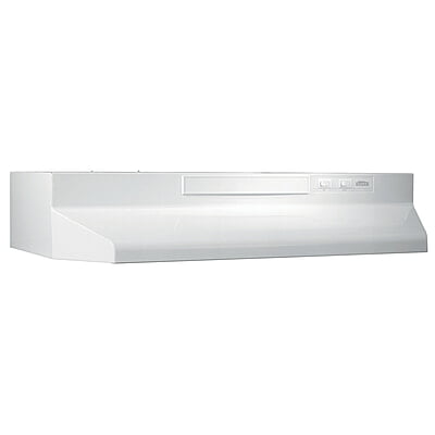 Broan-NuTone 30-Inch Convertible Under-Cabinet Range Hood, 230 Max Blower CFM, White-on-White