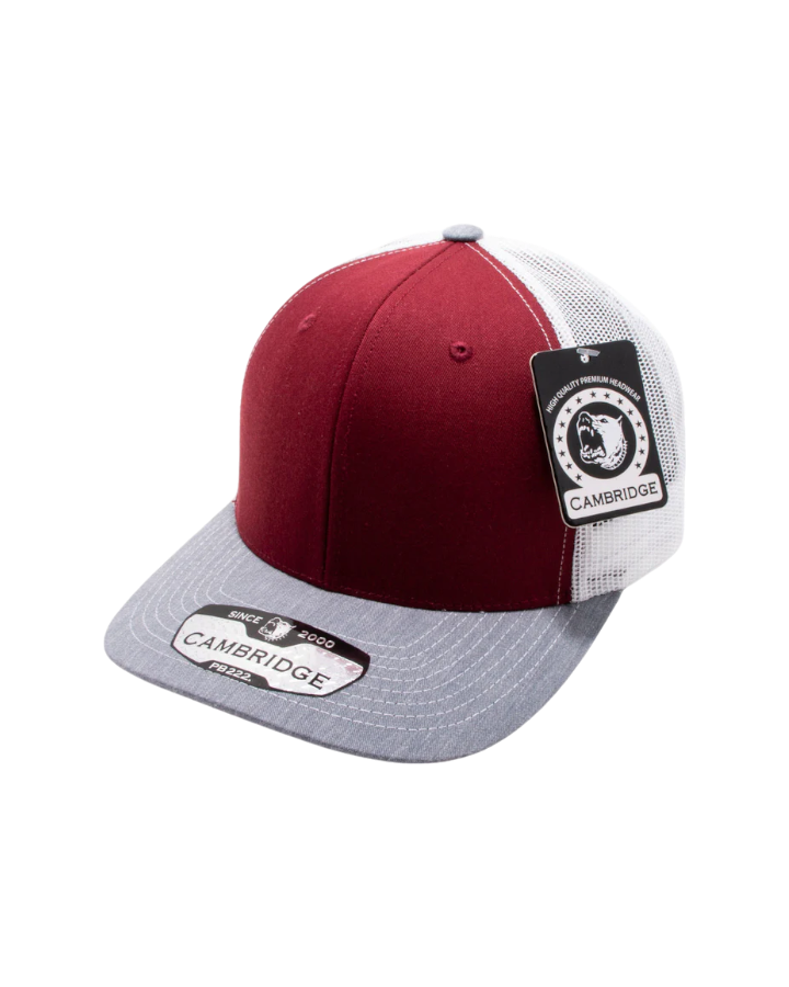 Pit Bull Cambridge PB222 Trucker Hat Burgundy/White/Heather Grey