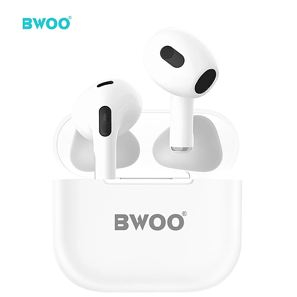 Écouteurs Sans Fils Avec Etuit De Chargement Bwoo BW49 Blancs