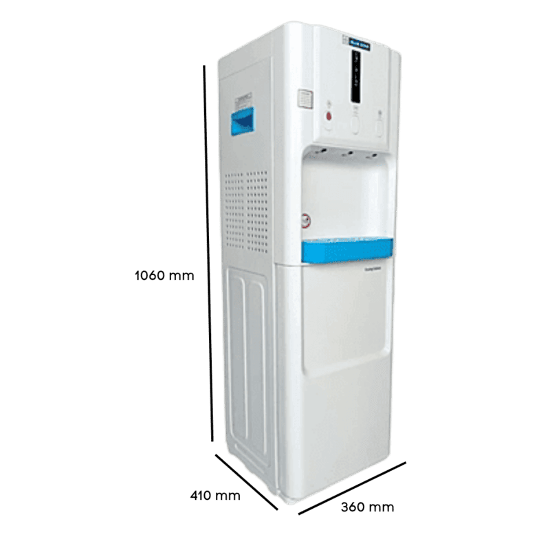 White Blue Star BWD3FMRUA dispenser featuring a bottom refrigerator.