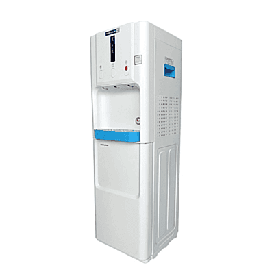 Three-tap Blue Star water dispenser in white and blue. Three-tap Blue Star water dispenser in white and blue.