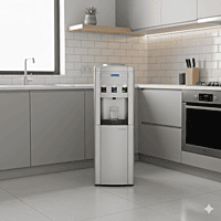 Compact Blue Star BWD3FMRGA water cooler in grey finish suitable for office or home use.