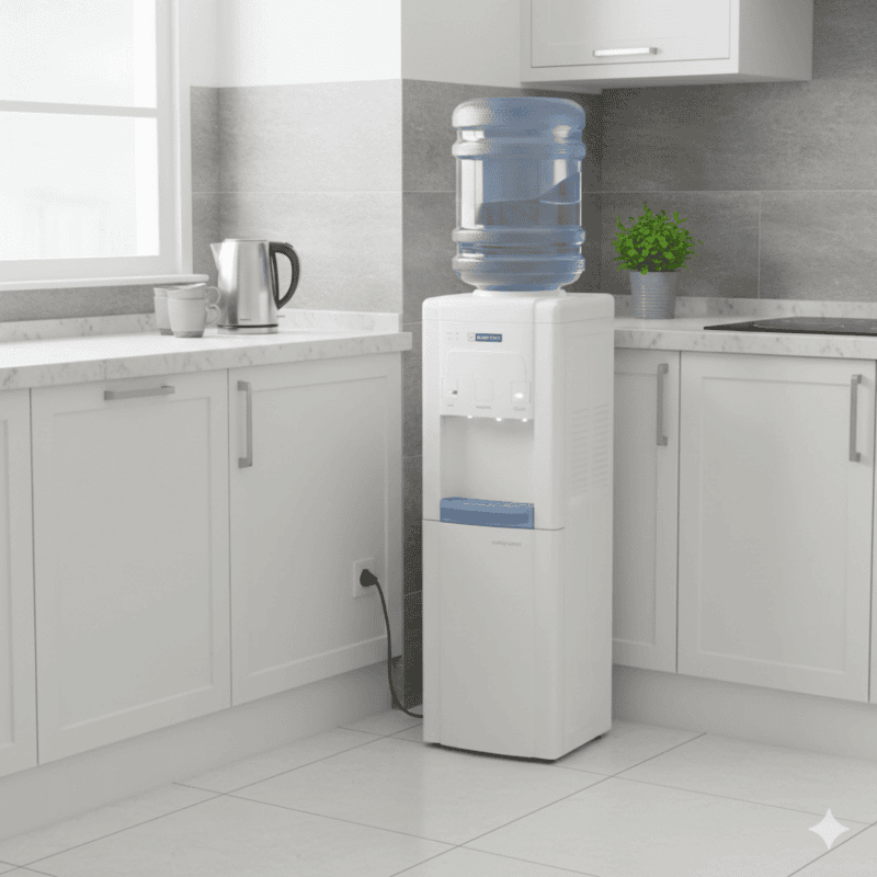 Blue Star BWD3FMRGA three-tap water dispenser with a high-efficiency cooling cabinet.