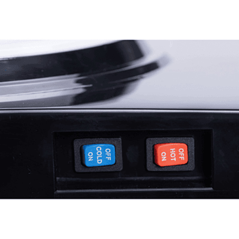 Vertical shot of a Blue Star black water dispenser designed for home and office hydration needs.