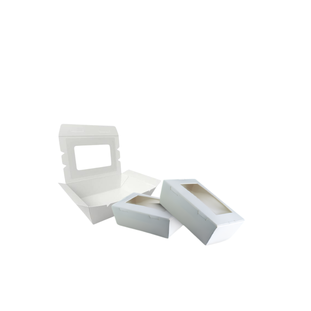 WHITE MEAL BOX - WITH WINDOW 