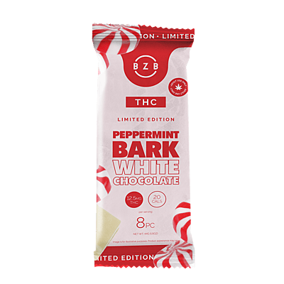 Delta-9 THC Chocolate Bar - White Chocolate peppermint bark, 100mg | 1 Box of 15 Bars Delta-9 THC Chocolate Bar - White Chocolate peppermint bark, 100mg | 1 Box of 15 Bars