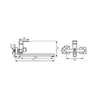 WALL MOUNTED BATHTUB/WASHBASIN MIXER WITH SHOWER CONNECTION WITH SPOT-ZICCO