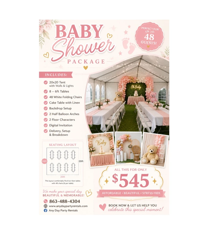 Baby Shower Basic Package 48 guest