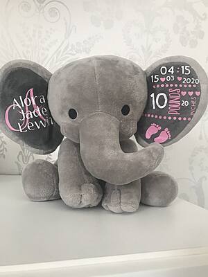 Baby Announcement Elephant Soft Toy
