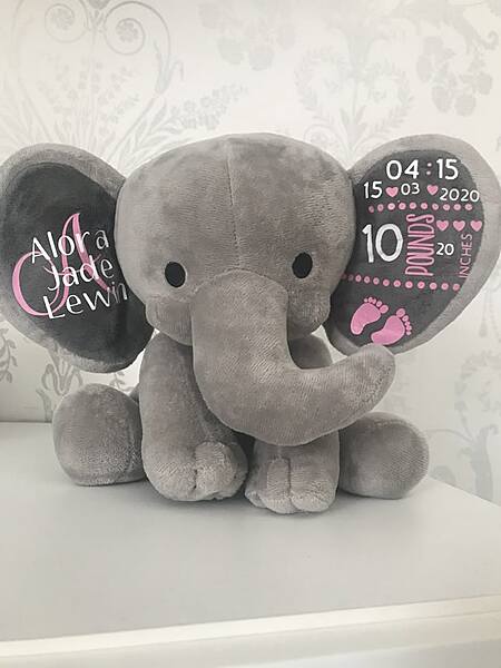 Baby Announcement Elephant Soft Toy