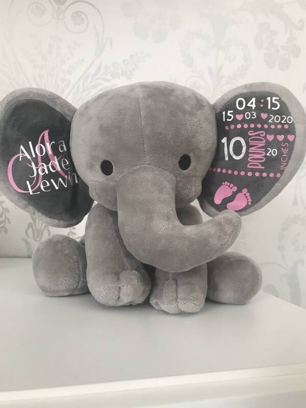 Baby Announcement Elephant Soft Toy