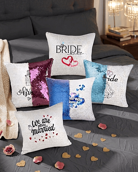 Bachelorette Sequins Throw Pillow Cover