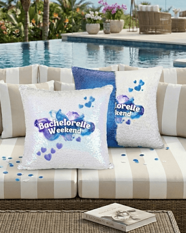 Bachelorette Sequins Throw Pillow Cover