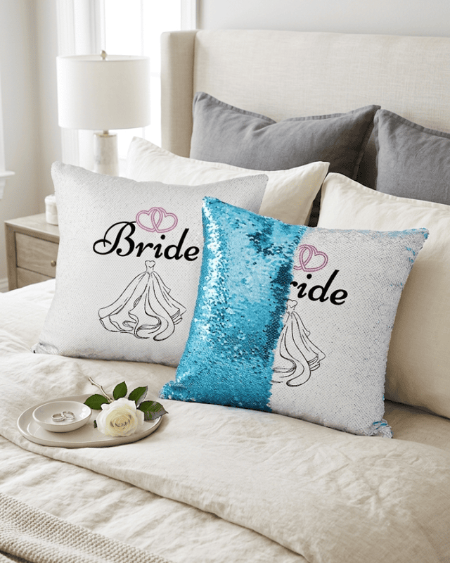 Bachelorette Sequins Throw Pillow Cover