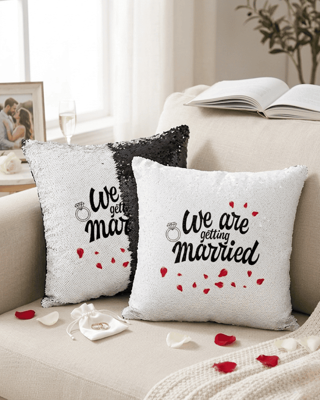 Bachelorette Sequins Throw Pillow Cover