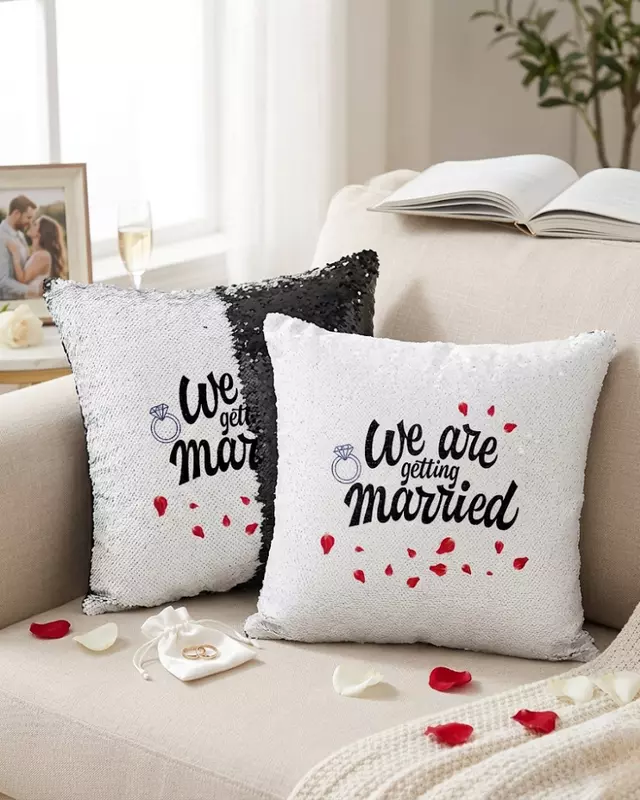 Bachelorette Sequins Throw Pillow Cover