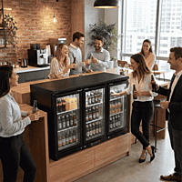 The Back Bar RBW-135 featuring its robust 3-pane tempered glass door.