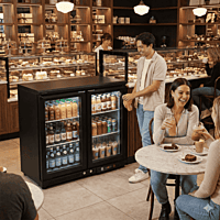 226 litres gross capacity Hoshizaki RBW-95 back bar refrigerator unit.