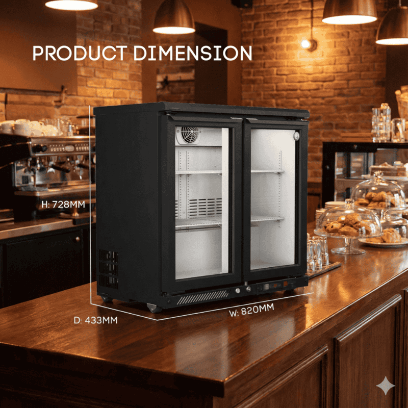 Professional Western Back Bar Chiller RBW-95 226 litres for bars.