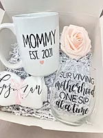 Mug, Wine Glass & Keepsake Set Gift Combo