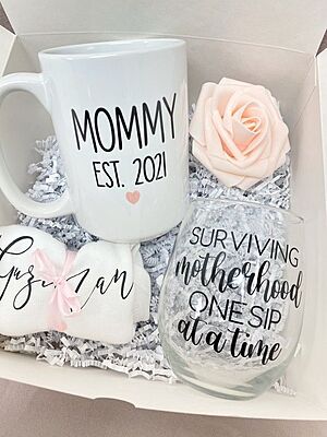 Mug, Wine Glass & Keepsake Set Gift Combo