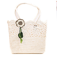 Bag Beach Flower Lace Large