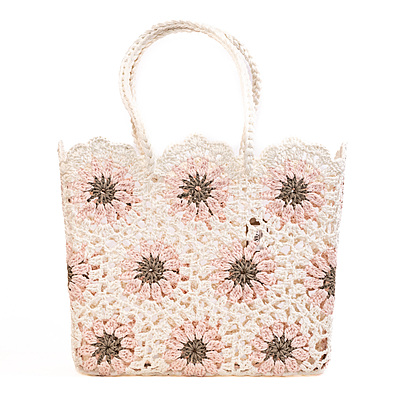 Bag Beach Flower Pink Medium