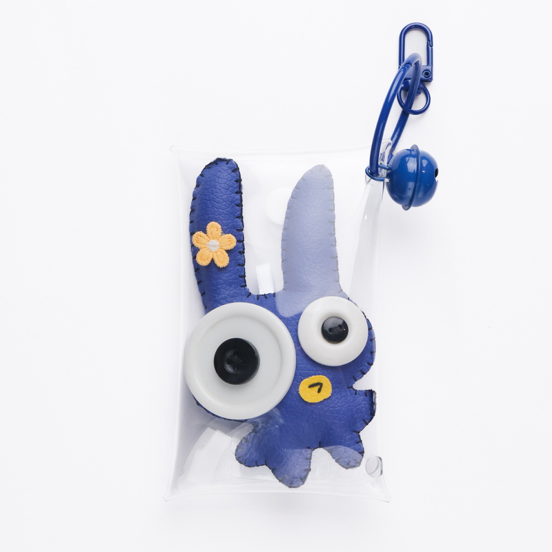 Bag Charm Blue Googly Eye Rabbit