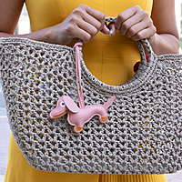 Bag Charm Dachshund Light Pink
