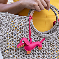 Bag Charm Dachshund Pink