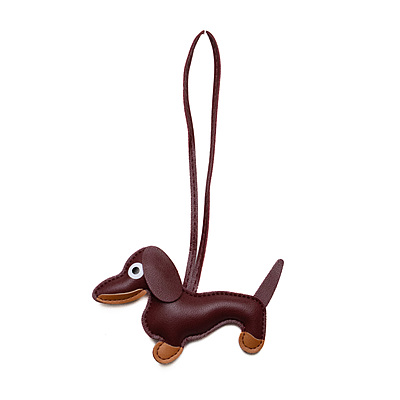 Bag Charm Dachshund Rose Red