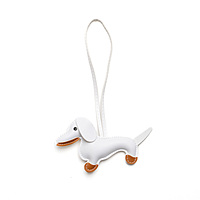Bag Charm Dachshund White