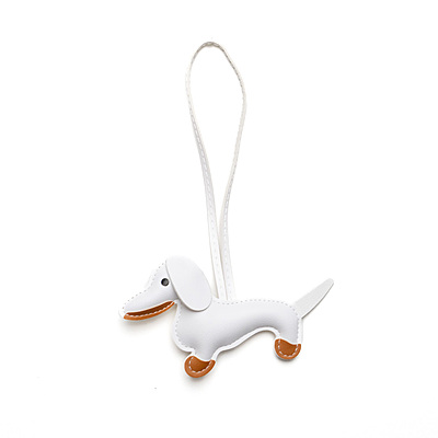 Bag Charm Dachshund White