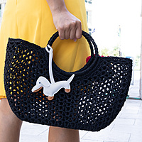 Bag Charm Dachshund White