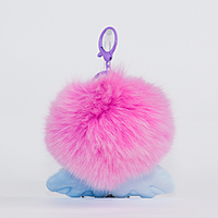 Bag Charm Fuchia Smiley Fluffy