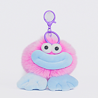 Bag Charm Fuchia Smiley Fluffy