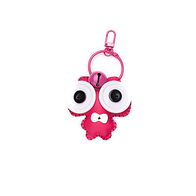 Bag Charm Fuchsia Googly Eye Dog