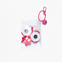 Bag Charm Fuchsia Googly Eye Dog