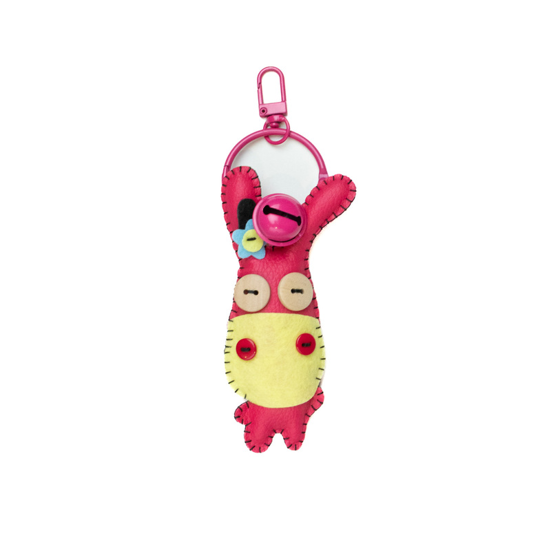 Bag Charm Fuchsia Googly Eye Donkey